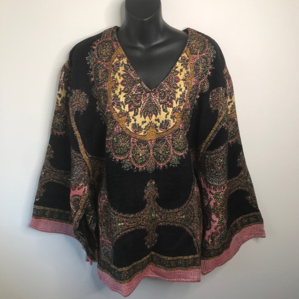 Soft surroundings paisley one size poncho
